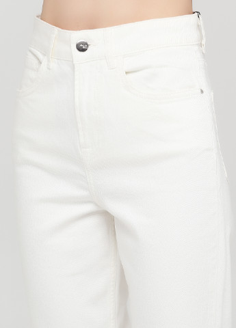Белые демисезонные укороченные, зауженные джинсы Lola&Liza