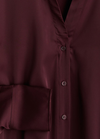 Бордовая кэжуал рубашка однотонная H&M