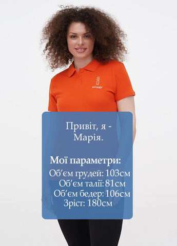 Оранжевая женская футболка-поло Innogy однотонная