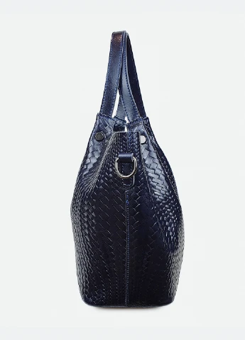 Модний жіночий велика повсякденна шкіряна сумка 8622 синя Fashion Сумка (226760529)