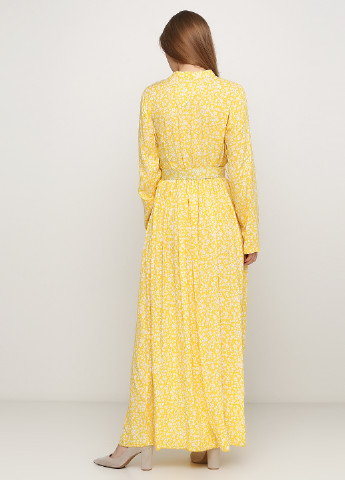 Желтое кэжуал платье Made in Italy с цветочным принтом