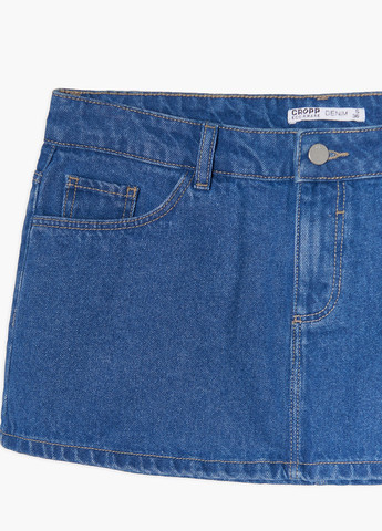 Синяя джинсовая однотонная юбка Cropp