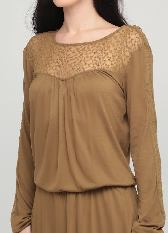 Светло-коричневое кэжуал платье Vero Moda однотонное