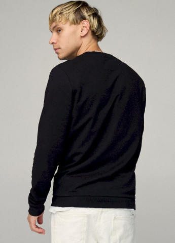 Чорний свитшот мужской basic /no flis/ YAPPI малюнок (254557517)