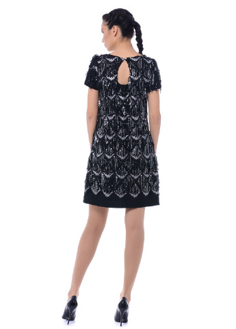 Чорна коктейльна сукня, сукня Iren Klairie з геометричним візерунком