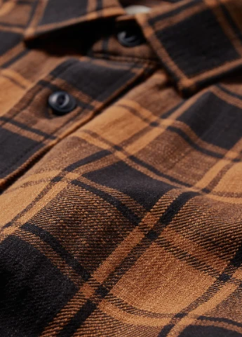 Коричневая кэжуал рубашка в клетку C&A