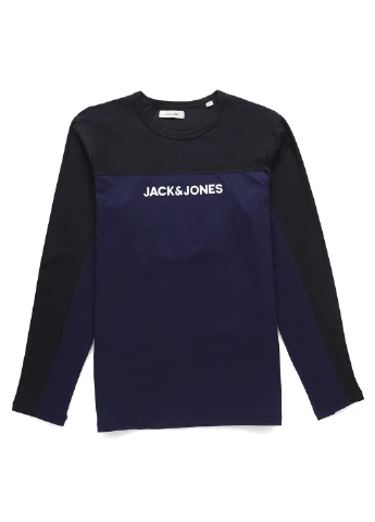 Темно-синій демісезонний костюм (лонгслів, штани) брючний Jack & Jones