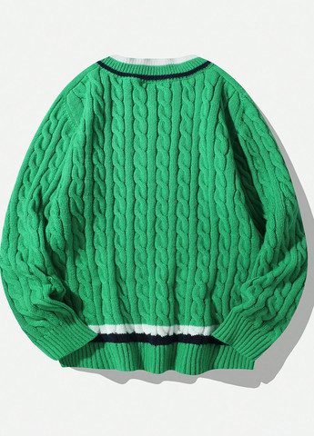 Зелений демісезонний пуловер пуловер SHEIN