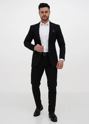 Черный демисезонный костюм (пиджак, брюки) брючный Trend Collection
