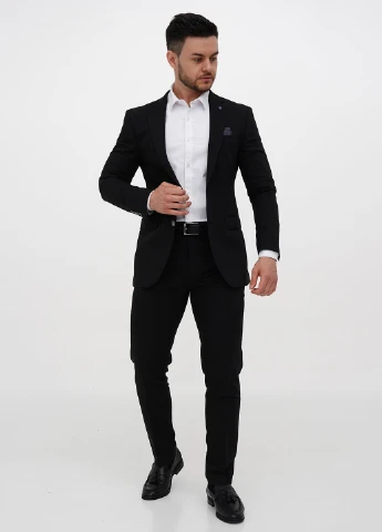 Черный демисезонный костюм (пиджак, брюки) брючный Trend Collection