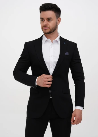 Черный демисезонный костюм (пиджак, брюки) брючный Trend Collection