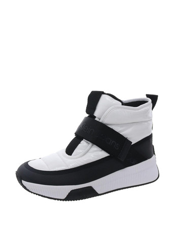 Осенние ботинки Calvin Klein с белой подошвой тканевые