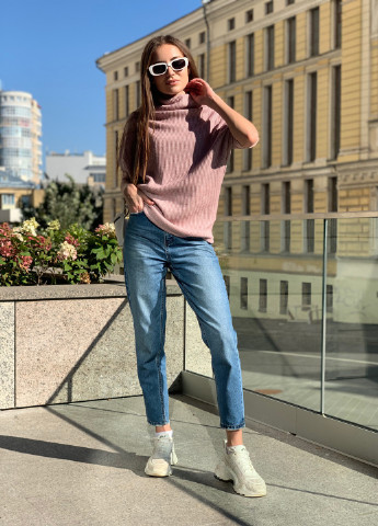 Пудровий зимовий светр "derby" пудровий InRed