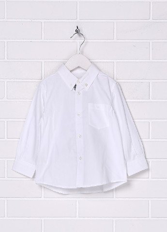 Белая кэжуал рубашка однотонная Simonetta Mini с длинным рукавом
