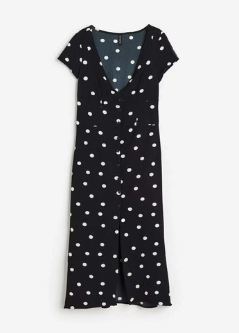 Чорно-білий кежуал сукня H&M в горошок