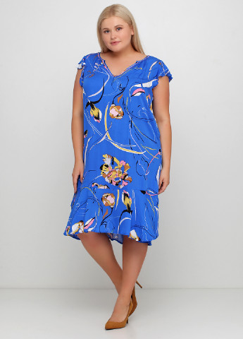 Синее кэжуал платье оверсайз Culture с цветочным принтом