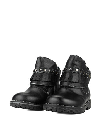 Детские черные осенние повседневные ботинки с бахромой, с заклепками для девочки