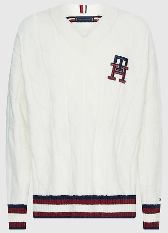 Белый демисезонный пуловер пуловер Tommy Hilfiger