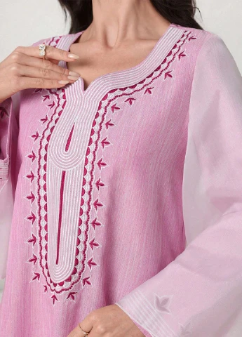 Світло-рожева вечірня сукня кльош, а-силует SHEIN з орнаментом
