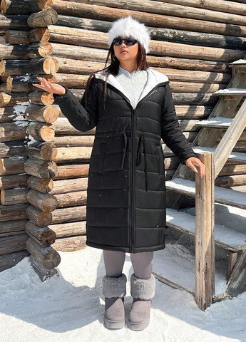 Чорно-біла зимня куртка SHEIN