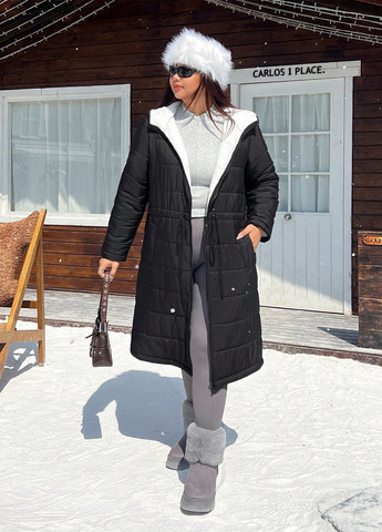 Чорно-біла зимня куртка SHEIN