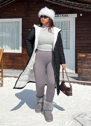 Чорно-біла зимня куртка SHEIN