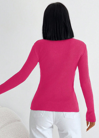 Фуксиновий (колору Фукія) демісезонний светр SHEIN