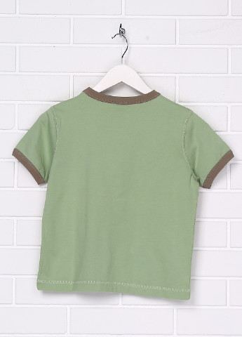 Зеленая летняя футболка с коротким рукавом Petit Bateau