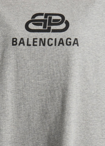 Серая серая футболка с логотипом Balenciaga