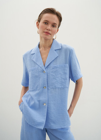 Голубой кэжуал рубашка однотонная Anna Yakovenko