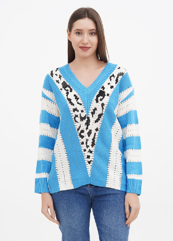 Голубой демисезонный пуловер пуловер No Brand