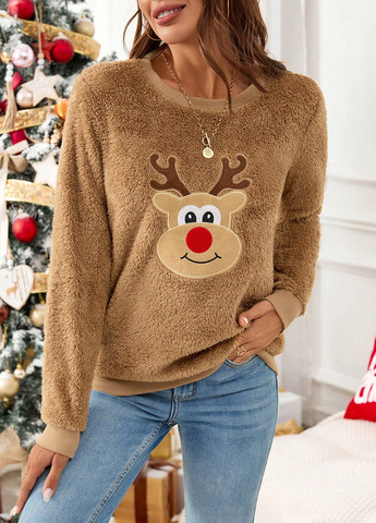 Светло-коричневый зимний джемпер джемпер SHEIN