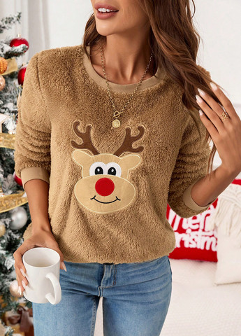 Светло-коричневый зимний джемпер джемпер SHEIN