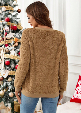 Светло-коричневый зимний джемпер джемпер SHEIN