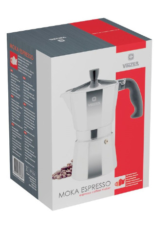 Кофеварка гейзерная Moka Espresso 6 чашек по 50 мл [89386] Vinzer (253977146)