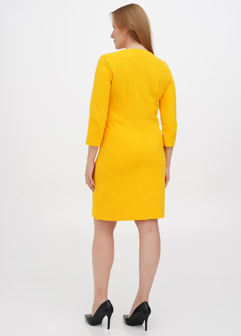 Желтое кэжуал платье футляр Boden однотонное
