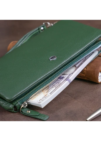 Жіночий шкіряний гаманець-клатч 20,8х10х2 см st leather (229460426)