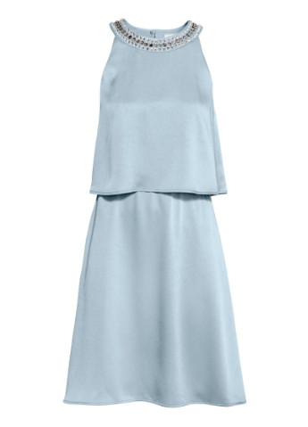 Голубое повседневный платье для кормящих H&M однотонное