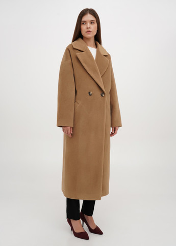 Темно-бежевое демисезонное Пальто двубортное ESSME