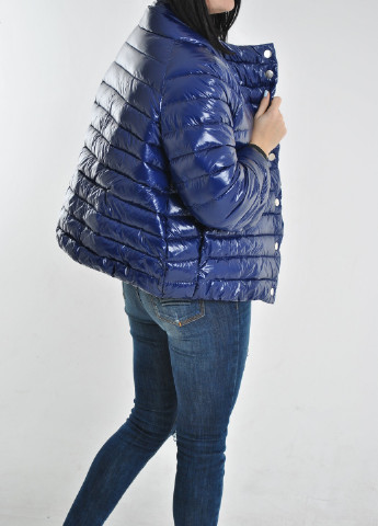 Синя демісезонна лакова куртка Glam Panic