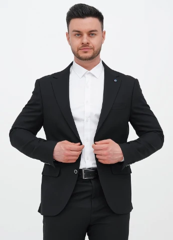 Черный демисезонный костюм (пиджак, брюки) брючный Trend Collection