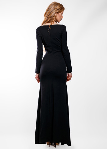 Черное вечернее платье макси SFN однотонное