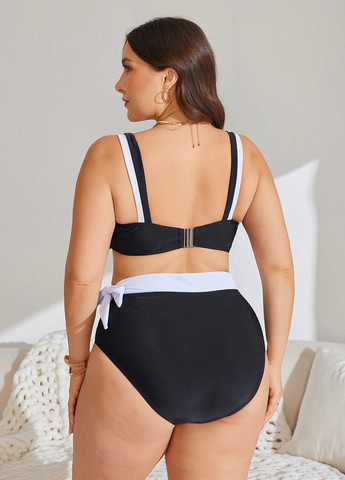 Чорно-білий літній купальник (ліф, трусики) роздільний SHEIN