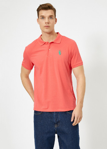 Коралловая футболка-поло для мужчин KOTON