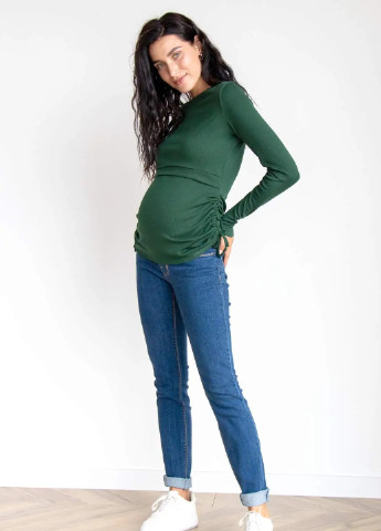 Зеленая кофта для беременных и кормящих с секретом кормления из мягкого трикотажа To Be (253914796)