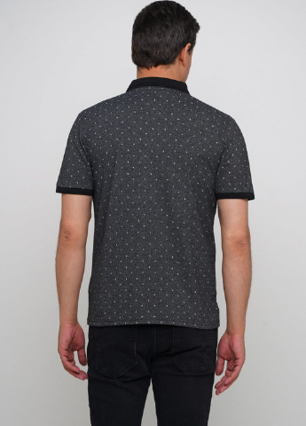 Темно-серая футболка-поло для мужчин Trend Collection с геометрическим узором