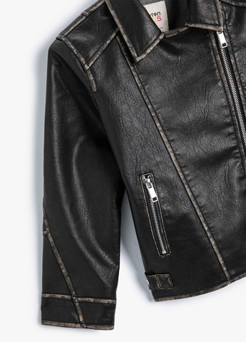 Черная демисезонная куртка косуха KOTON