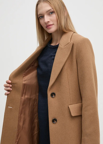 Песочное демисезонное Пальто однобортное Sisley