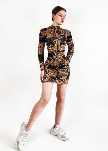 Чорна кежуал сукня сукня-водолазка MissPap з абстрактним візерунком
