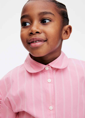 Розовая кэжуал рубашка в полоску H&M